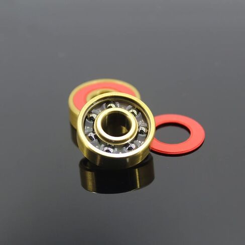 16PCS 608-TIG Skateboard Bearings 8x22x7mm ABEC-9 608 V RS Surface Gold Titanium Plating Nylon Cage 608 Ball Bearing in Saudi Arabia