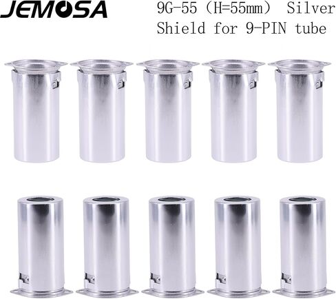 10PCS 55mm 9PIN Tube Socket Aluminum Shield Black Silver Red For 12AX7 12AU7 12AT7 ECC83 ECC82 EL84 6922 5670 7199 E88CC Vacuum Tube Audio Amplifier HIFI DIY (Silver) in Saudi Arabia