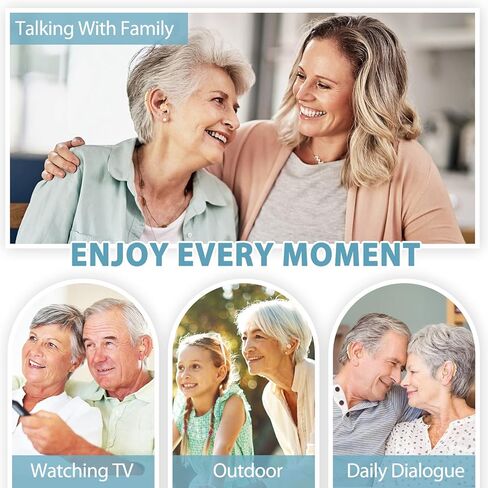 أدوات مساعدة للسمع، أدوات مساعدة للسمع لكبار السن مع وظيفة تقليل الضوضاء والتحكم في مستوى الصوت، أدوات مساعدة للسمع قابلة لإعادة الشحن، تنطبق على أجهزة السمع لكبار السن والبالغين، أسود in Kuwait