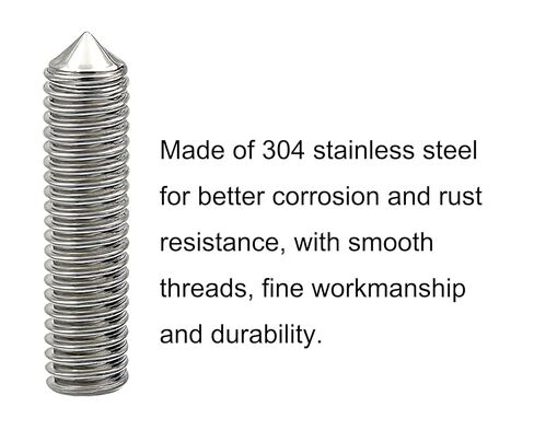 NACX M5 x 20mm Internal Hex Socket Cone Point Set Screws, 304 Stainless Steel Tip Point Grub Screws, 80pcs in Saudi Arabia