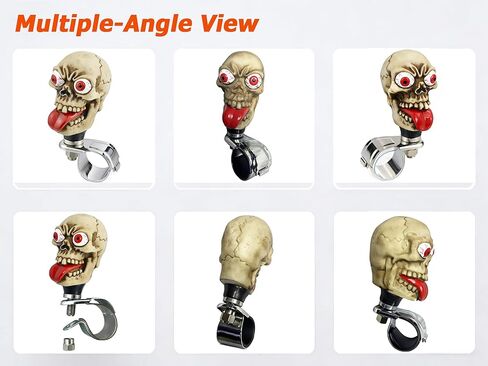 مقبض عجلة القيادة برأس هيكل عظمي من أرينبيل، مقبض دوار للسيارة، معزز للانتحار، مقبض مساعد يناسب معظم المركبات، بيج in Kuwait