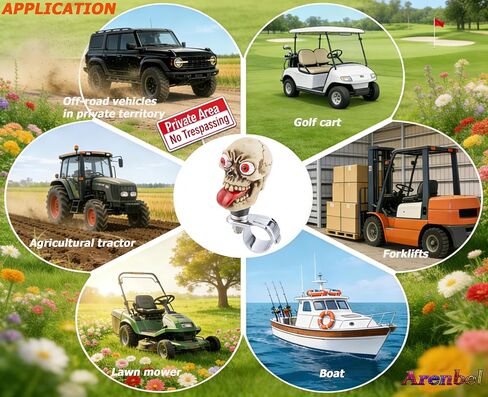 مقبض عجلة القيادة برأس هيكل عظمي من أرينبيل، مقبض دوار للسيارة، معزز للانتحار، مقبض مساعد يناسب معظم المركبات، بيج in Kuwait