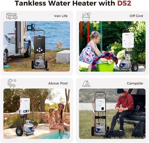 CAMPLUX Dolly Hand Cart for Portable Tankless Water Heaters, Mobile Hot Water Washing Station for Pet Grooming, Horse Stables in Kuwait