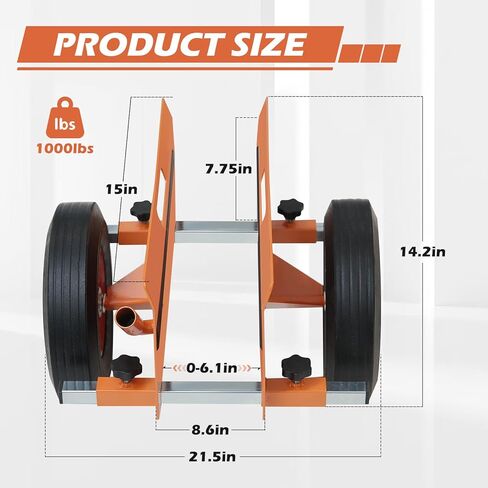 10" Panel Dolly Extended Leverage Handle Heavy Duty Drywall Cart with Solid Rubber Wheels – 1100LB Capacity Panel Cart for Sheetrock, Plywood & Doors in Saudi Arabia