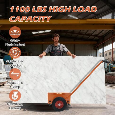 10" Panel Dolly Extended Leverage Handle Heavy Duty Drywall Cart with Solid Rubber Wheels – 1100LB Capacity Panel Cart for Sheetrock, Plywood & Doors in Saudi Arabia