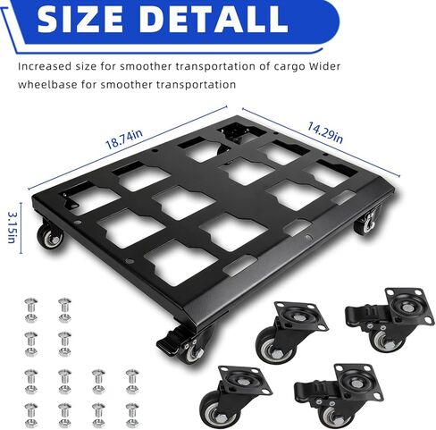 صندوق أدوات لازورا المتين دوللي متوافق مع صندوق أدوات ميلووكي باكوت، عربات ميلووكي باكوتا مع عجلات قفل، لا يتطلب الحفر، ميلووكي دوللي مع مسامير in Kuwait