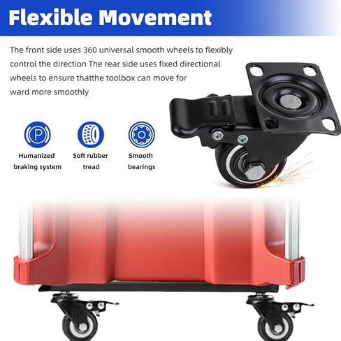 صندوق أدوات لازورا المتين دوللي متوافق مع صندوق أدوات ميلووكي باكوت، عربات ميلووكي باكوتا مع عجلات قفل، لا يتطلب الحفر، ميلووكي دوللي مع مسامير in Kuwait