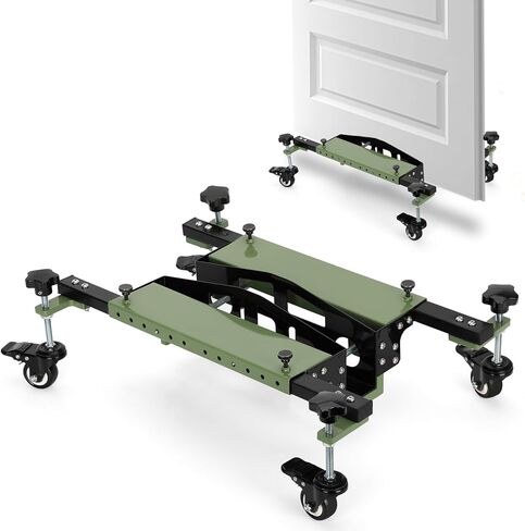 Aluminum Alloy One-Piece Door Installation Tool Kit with Wheels, Heavy Duty Door Dolly & Lifter for Single-Person Operation, Fits 0.8" to 2.5" Thick Pre-Hung, Slab & Barn Doors, 220 LBS Capacity in Kuwait