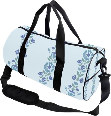 حقائب رياضية مقاومة للماء بزخارف زهور زرقاء ساطعة للنساء، حقائب كتف أكسفورد قابلة للتعديل، حقيبة ظهر قابلة للتحويل، حقيبة دفل لطيفة للسفر، تدريب البيلاتيس، حقيبة ظهر رياضية للرجال in Kuwait