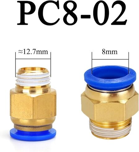 PC Hose Connection Air Fitting 4-12Mm Thread 1/4" 1/2" 1/8 "3/8" Nipple Brass Quick Coupling Pneumatic Fittings 10Pcs(PC8-02) in Saudi Arabia
