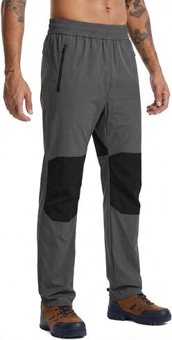 Auxo Men's Hiking Pants Waterproof Stretch Lightweight Quick Dry Cargo Pants with Zip Pockets for Work Travel Fishing Outdoor in Kuwait