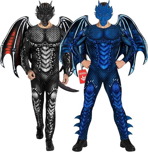 Morph Dragon Costume Adult (2 Colors),Mens Dragon Costume for Adults Jumpsuit Halloween Costumes for Men in Saudi Arabia
