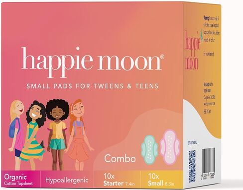 360 ° بين عشية وضحاها من وسادات Tweens & Teens-القطن العضوي ، تغطية كاملة للتدفق الثقيل ، غير معقولة وخالية من الكلور | 5 العد in Kuwait