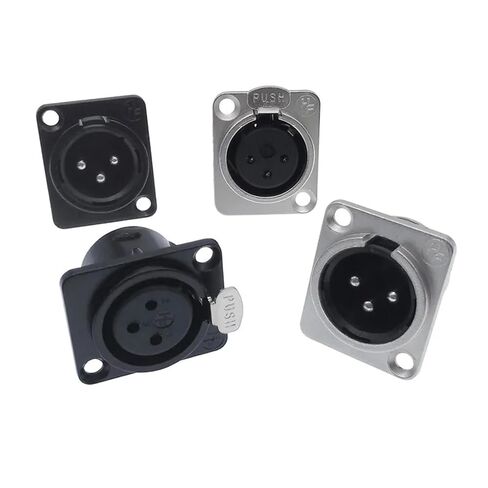 1Pcs 3Pin XLR Socket Metal YS145 YS146 Male Female for Microphone Connector YS145BG YS146BG(Silvery Male) in Saudi Arabia
