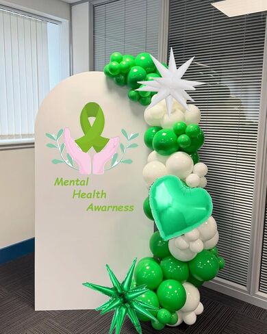 طقم قوس التوعية بسرطان الثدي ، 136 ٪ من زخارف الوعي بسرطان الثدي مع البالونات ذات الشريط الوردي الوردي بالون النجوم المتفجرات ولافتة الشريط الوردي لحفل الأنشطة المجتمعية in Kuwait