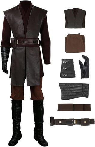 Men's Anakin Skywalker Costume Glove Cosplay Full Set Knight Tunic Belt Halloween Suits in Kuwait