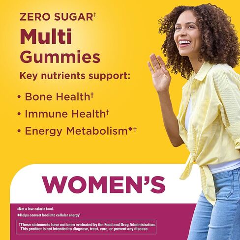 Nature Made Zero Sugar Multivitamin Women's Gummies, Bone & Immune Support, Aspartame Free, 90 Sugar Free Multivitamin Gummies, 45 Day Supply in Saudi Arabia