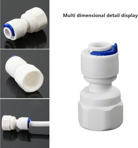 1/4" Female Thread to 1/4" Tube Straight Quick-Connect Adapter, Push-Fit Plastic Pipe Fitting for RO Reverse Osmosis Water Filter Systems, Beverage Dispensers, Water Purifiers (5pcs) in Saudi Arabia
