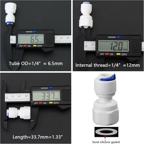 1/4" Female Thread to 1/4" Tube Straight Quick-Connect Adapter, Push-Fit Plastic Pipe Fitting for RO Reverse Osmosis Water Filter Systems, Beverage Dispensers, Water Purifiers (5pcs) in Saudi Arabia