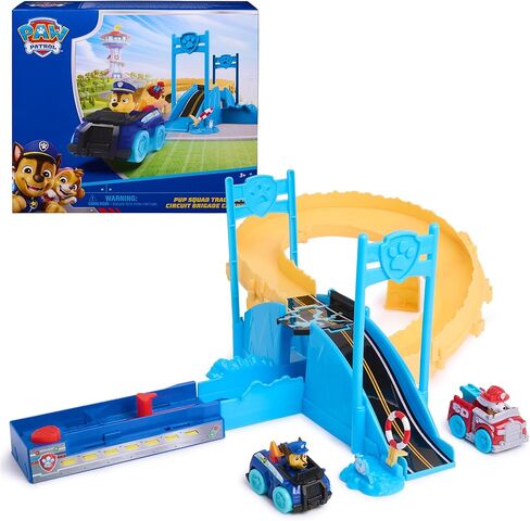 PAW Patrol Pup Squad Track Set, Looping Track Playset & Vehicle Launcher with Chase & Marshall Toy Cars, Kids Toys for Boys & Girls Ages 3 and Up in Saudi Arabia