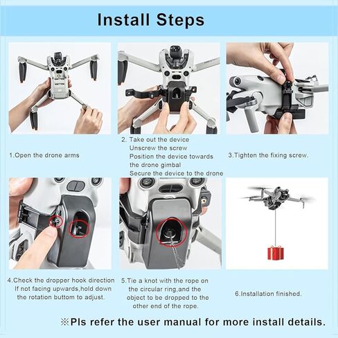 نظام Mini 4 Pro Airdrop، جهاز نقل سريع لتوصيل الحمولة الصافية، طائرة الزفاف بدون طيار لصيد الأسماك، البحث والإنقاذ لملحقات الطائرة بدون طيار DJI Mini 4 Pro in Kuwait