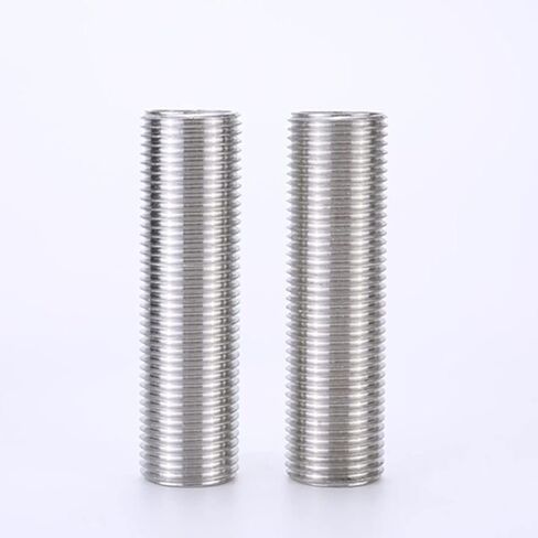 Stainless Steel Full Thread Nipple Barrel Pipe Fitting, 1/4" 3/8" 1-1/4" 1-1/2" 1/2" 3/4" 2-1/2" 2" 1" 50/75/100mm Long Hollow Dental Tube (1) in Saudi Arabia