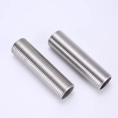 Stainless Steel Full Thread Nipple Barrel Pipe Fitting, 1/4" 3/8" 1-1/4" 1-1/2" 1/2" 3/4" 2-1/2" 2" 1" 50/75/100mm Long Hollow Dental Tube (1) in Saudi Arabia