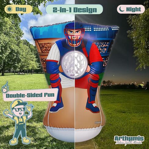Pitching Target for Kids – Double-Sided Baseball Training Equipment for Indoor & Backyard Baseball Practice, Inflatable Strike Zone with Balls & Pump, Ages 3+ in Saudi Arabia