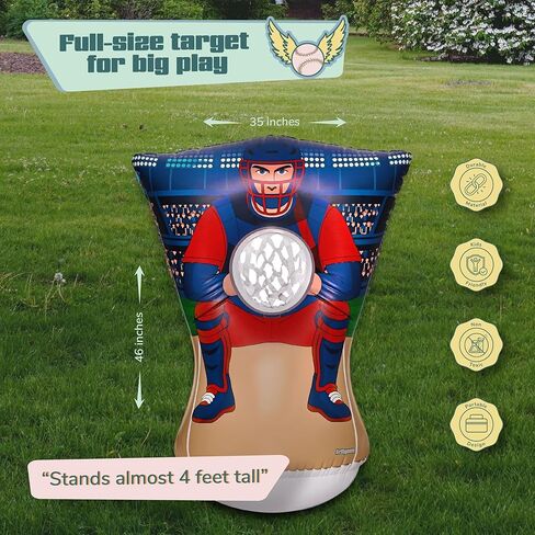 Pitching Target for Kids – Double-Sided Baseball Training Equipment for Indoor & Backyard Baseball Practice, Inflatable Strike Zone with Balls & Pump, Ages 3+ in Saudi Arabia