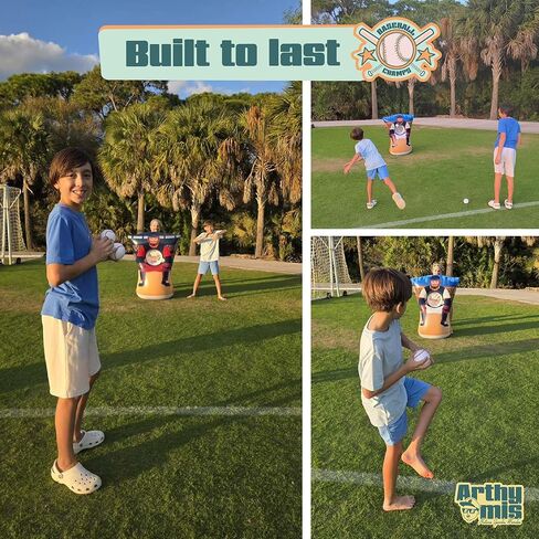 Pitching Target for Kids – Double-Sided Baseball Training Equipment for Indoor & Backyard Baseball Practice, Inflatable Strike Zone with Balls & Pump, Ages 3+ in Saudi Arabia