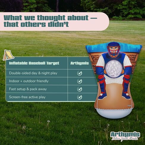 Pitching Target for Kids – Double-Sided Baseball Training Equipment for Indoor & Backyard Baseball Practice, Inflatable Strike Zone with Balls & Pump, Ages 3+ in Saudi Arabia