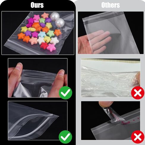 3 x 4 inch 2 mil Storage Bags, 100pcs Plastic Bags, Resealable Small Clear Zip Bag for Jewelry Candy Small Business Storage in Saudi Arabia