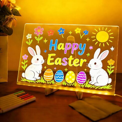 LED Note Board مع ألوان ، لوح محو جاف الأكريليك مع الضوء ، 2025 لوحة الرسم LED متوهجة للأطفال ، لا تقود على متنها مع حامل و 7 علامات ملونة للمنزل Office ، 11.8 "× 7.9" in Kuwait