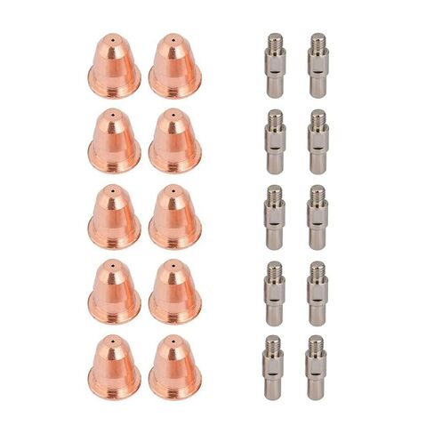 10Pcs PR0110 Electrode + 10pcs PD0116-08 Nozzles for Carbon Steel Cutting Welding Accessories for S25 S45 Plasma Cutter Torch Nozzle in Saudi Arabia