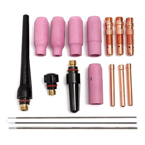 17Pcs Welders Welding Torch Tig Cup Collet Body Nozzle Kit Tungsten Electrode for Wp-17/18/26 Nozzle in Saudi Arabia