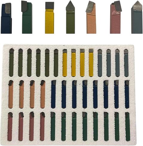 1/4" C6 Tipped Brazed Tool Bits, 38 Pcs/Set, AR,AL,BR,BL,C, E, D in Saudi Arabia