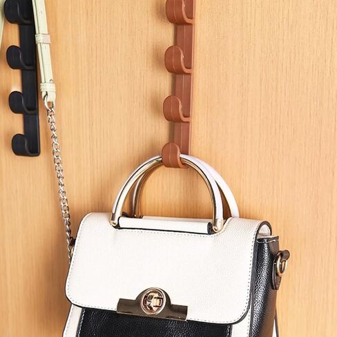 1pc Over The Door Hooks, Multi-Purpose Wallet and Clothes Rack for Bedroom and Home Organization, Brown in Saudi Arabia