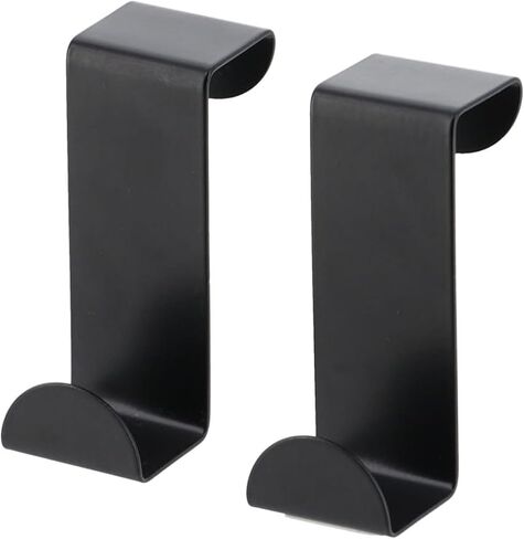 EVIDECO French Home Goods Stainless Steel Over the Cabinet Door Hooks, Space Saver Organizer for Bathroom and Kitchen, Modern Design Towel and Accessory Hooks - 2 Pack Black in Saudi Arabia