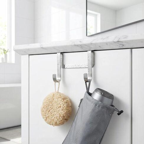 Over The Door Hooks 5 Pack, Stainless Steel Door Hanger with 7cm Long Hooks for Cabinet Closet Bathroom, No Drill No Damage, Holds 10kg, Space Saving Organizer for Towels Hats Bags in Saudi Arabia