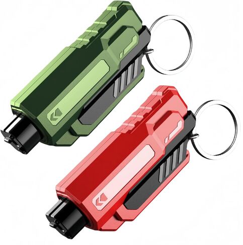 Window Breaker and Seatbelt Cutter Keychain,2 in 1 Car Safety Hammer Glass Break Under Water,Emergency Window Punch Escape Tool for Vehicle (3, redgreenorange) in Kuwait