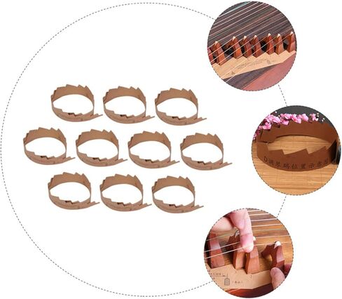 Vaguelly 10Pcs Guzheng Code Paper Placement Diagrams Light Brown Code Installation Guide for Zheng Instruments Accurate Positioning Aid for Guzheng Players in Saudi Arabia