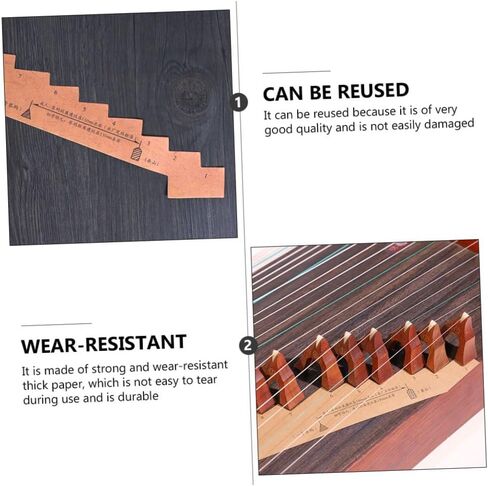 Vaguelly 10Pcs Guzheng Code Paper Placement Diagrams Light Brown Code Installation Guide for Zheng Instruments Accurate Positioning Aid for Guzheng Players in Saudi Arabia