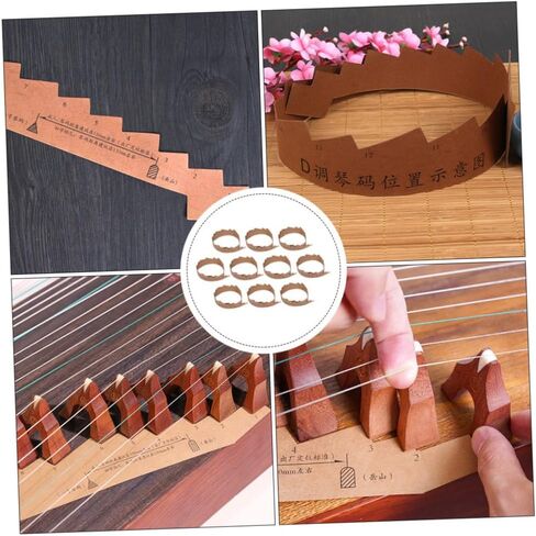 Vaguelly 10Pcs Guzheng Code Paper Placement Diagrams Light Brown Code Installation Guide for Zheng Instruments Accurate Positioning Aid for Guzheng Players in Saudi Arabia