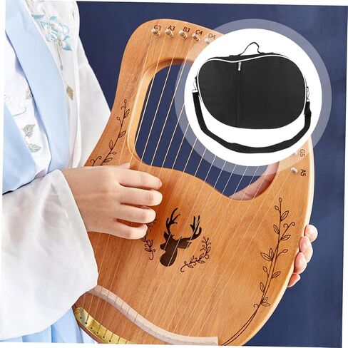 Gatuida Compact Portable Harp Lyre Storage Bag Sturdy Outdoor Carrying Case for 19-String and 16-String Lyres Music Instrument Cloth Bag Zipper Closure in Saudi Arabia