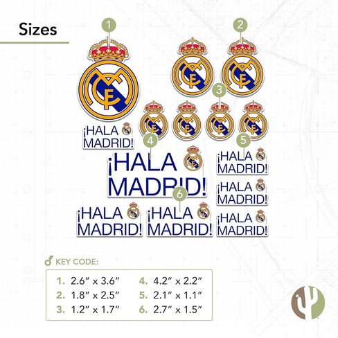 Desert Cactus Real Madrid FC Sticker Decal Vinyl Los Blancos Madridistas Soccer Laptop Water Bottle Car Scrapbook (Type 1-2) in Saudi Arabia