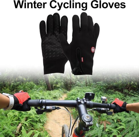 Winter Cycling Gloves Windproof Touchscreen Thermal Gloves Windproof Warm Bicycle Gloves 1 Pair in Saudi Arabia