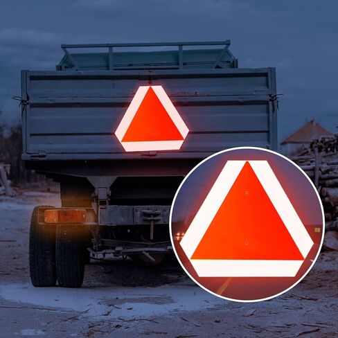 Nicunom 2 Set Slow Moving Vehicle Sign with Mounting Bracket, 14"X16" Slow Moving Vehicle Triangle Sign 80-Mil SMV Safety Signs for Golf Cart Tractor UTV, Diamond Grade Reflective Up to 7 Years Outdoor in Saudi Arabia