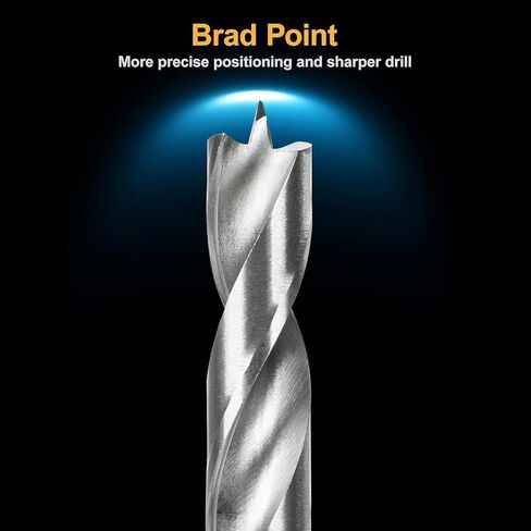 29Pcs Brad Point Wood Drill Bit Set, HSS Double Flutes 1/16" to 1/2", Standard Shank with Metal Index Storage Case, Brocas para Madera for All Wood Types Woodworking in Kuwait