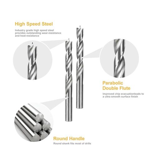 29Pcs Brad Point Wood Drill Bit Set, HSS Double Flutes 1/16" to 1/2", Standard Shank with Metal Index Storage Case, Brocas para Madera for All Wood Types Woodworking in Kuwait