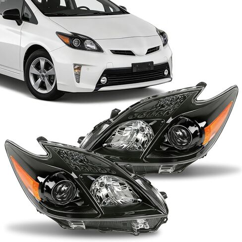 Headlight Assembly Compatible with 2012-2015 Toyota Prius Replacement for 8117047520 8113047520, Headlamp Head Lights Lamp Chrome Housing Clear Lens Driver & Passenger Side in Kuwait